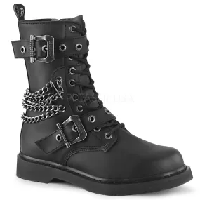 1 Inch Heel BOLT-250 Black Vegan Leather