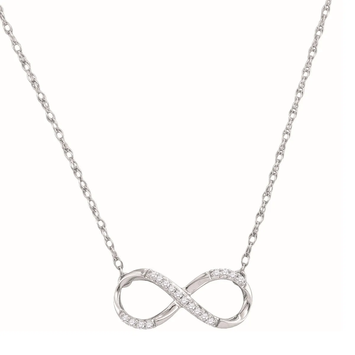 1/10 CTW Diamond Infinity 18-inch Pendant in Sterling Silver