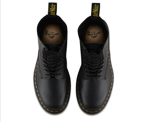 1490 Smooth Black Leather Mid Calf Boots By Dr Martens