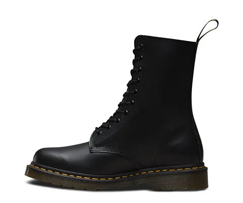 1490 Smooth Black Leather Mid Calf Boots By Dr Martens