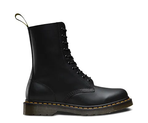 1490 Smooth Black Leather Mid Calf Boots By Dr Martens