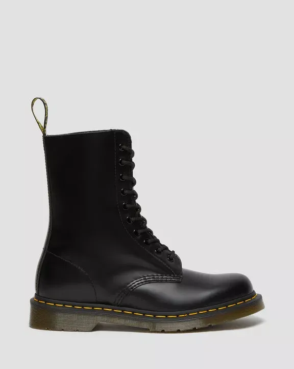 1490 Smooth Black Leather Mid Calf Boots By Dr Martens