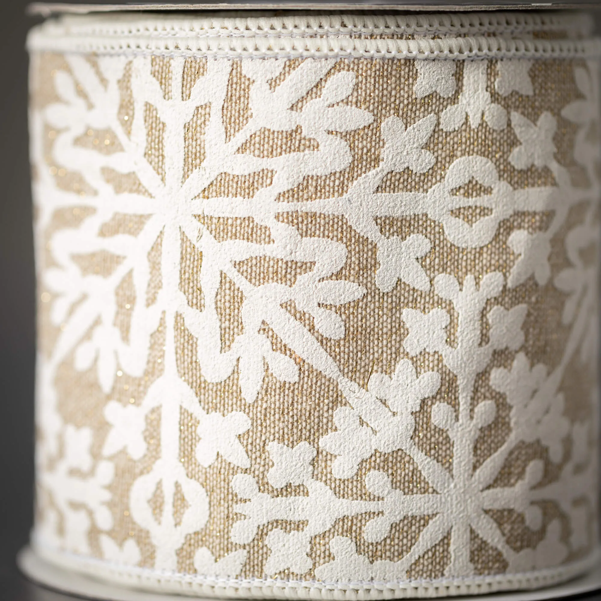 15'L Sullivans Embroidered Snowflake Ribbon, White