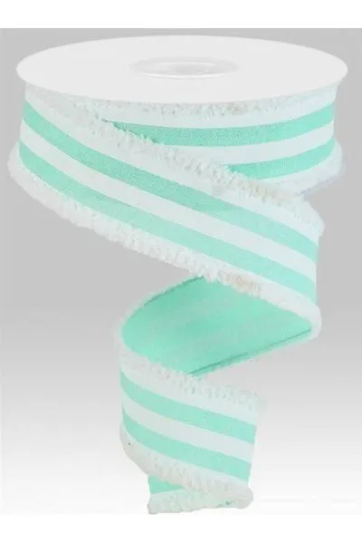 1.5" Vertical Stripe Drift Ribbon: Mint Green (10 Yards)