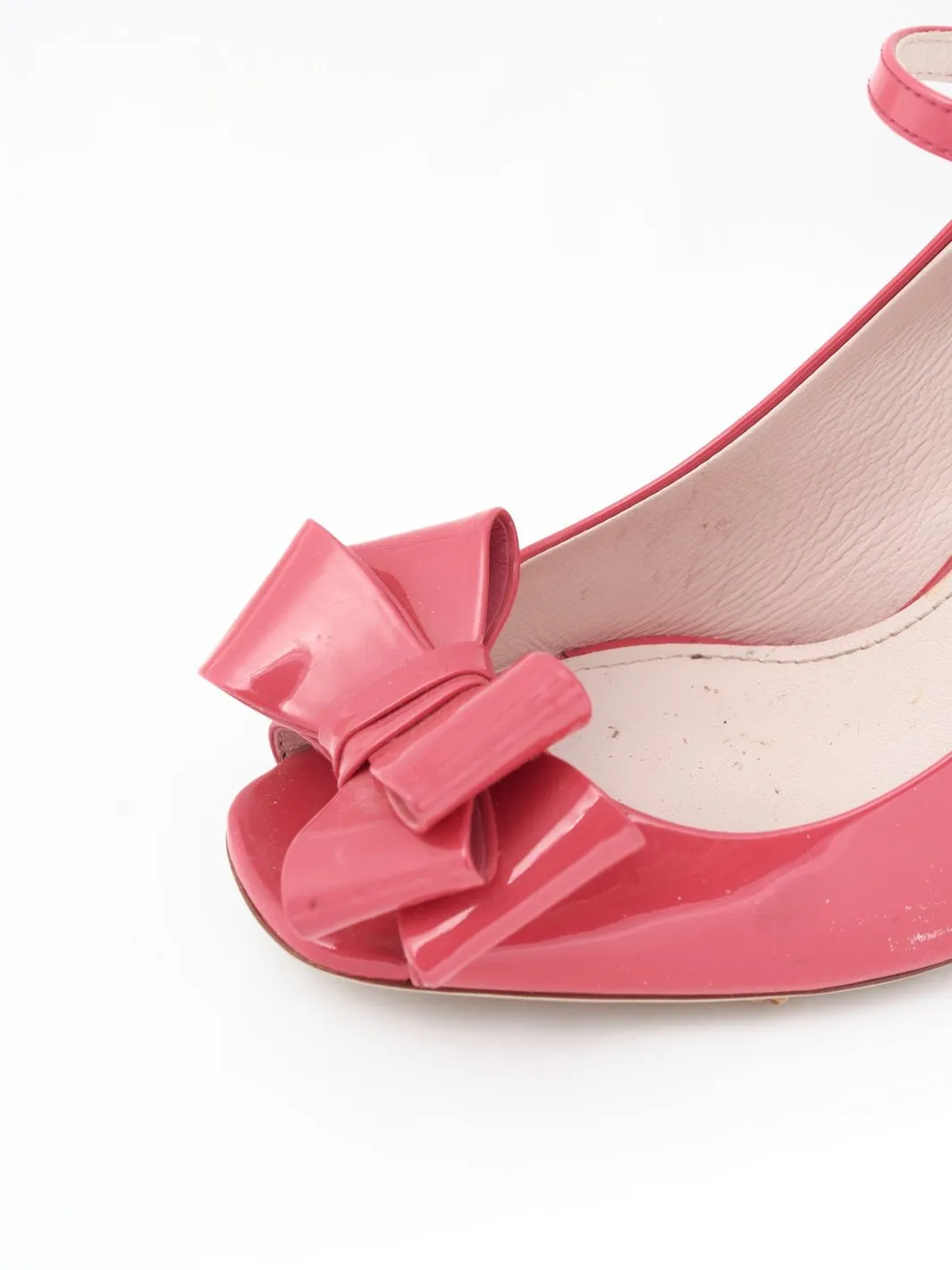 2010 Miu Miu Mary Janes in cherry colored patent leather