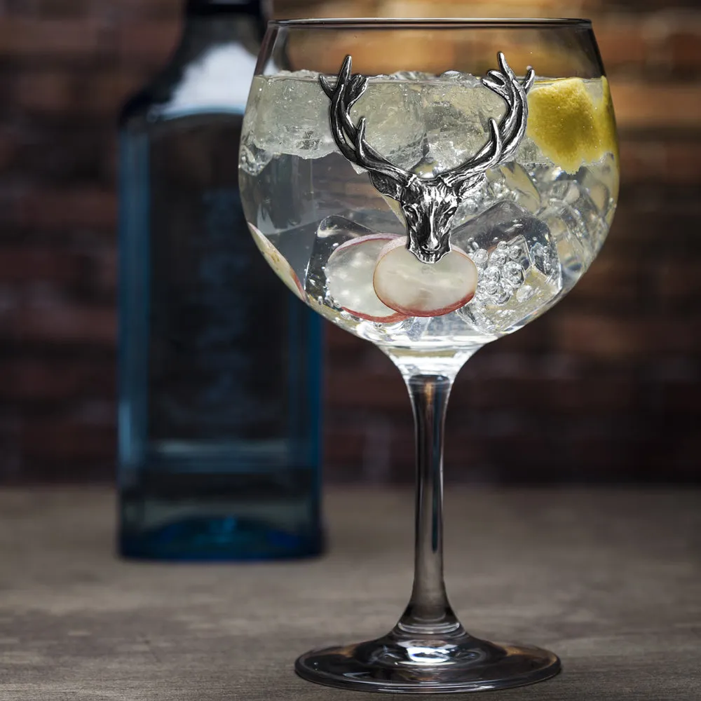 620ml Pewter Stag Head Gin Glass