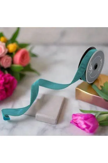 .75" Velvet Luster Ribbon: Teal (10 Yards)