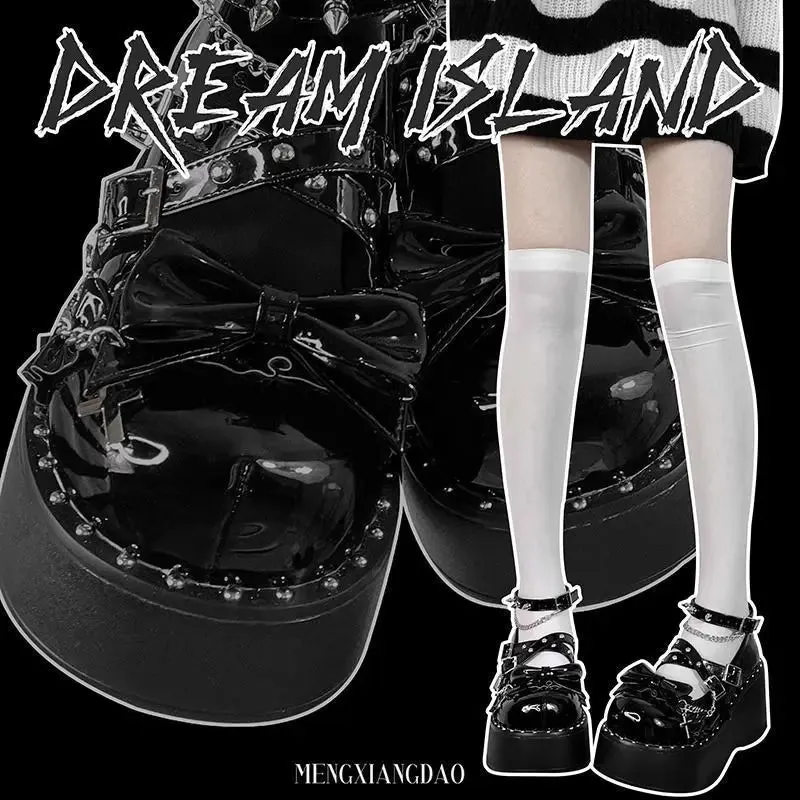 Advbridge Sweet Cool Hot Girl Y2k Subculture Dark Student Uniform Thick Soled Single Shoes 2024 Spring Punk Lolita Shoes Women's Shoes