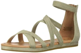 Aerosoles Lt Green Gladiator Strappy Open Toe Zipper Back Flat Fashion Sandals