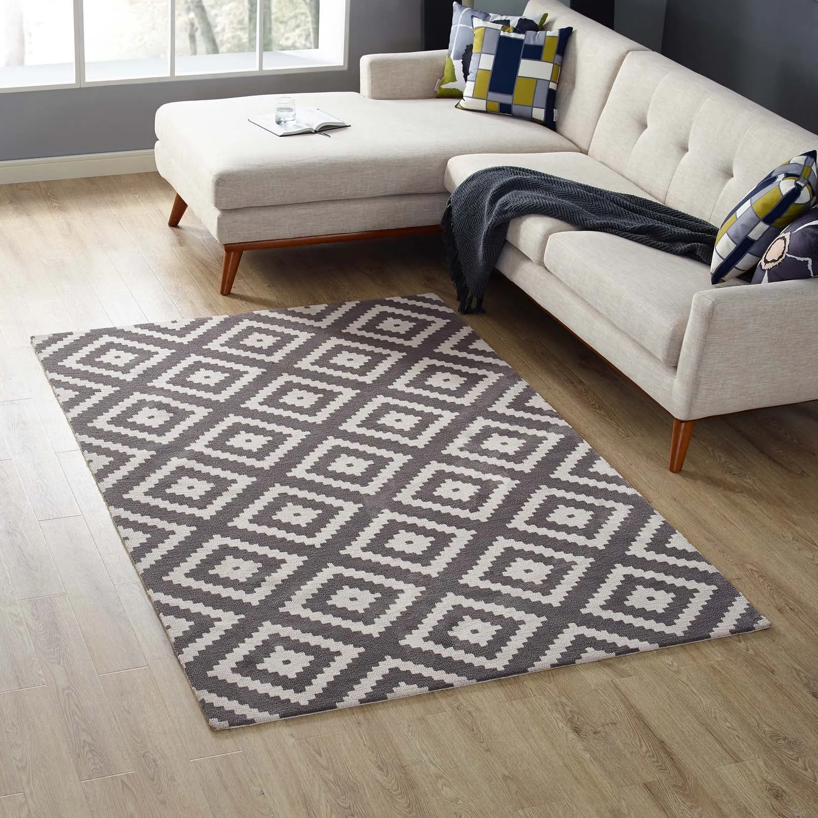 Alika Abstract Diamond Trellis Area Rug by Modway