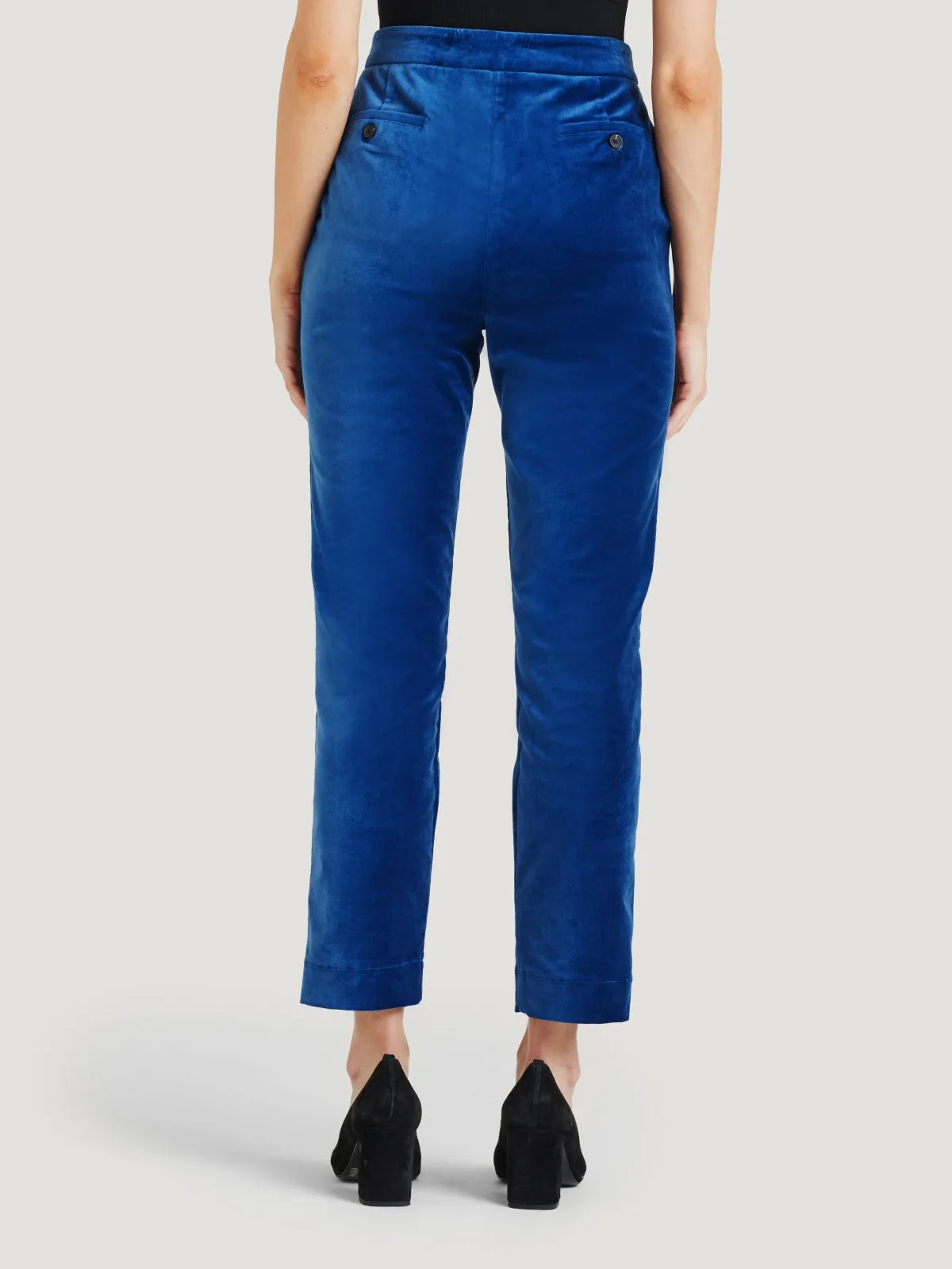 Alleegra Organic Cotton Velvet Trouser - Dark Sapphire Blue