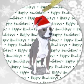 American Staffordshire Terrier "Happy Howlidays" Ornament