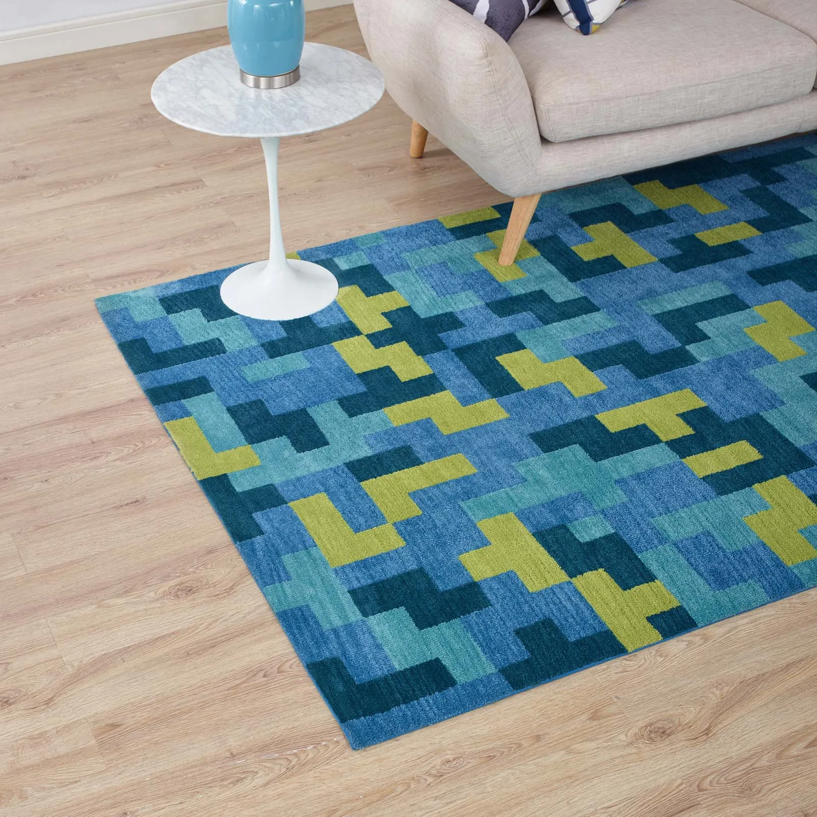 Andela Interlocking Block Mosaic Area Rug by Modway