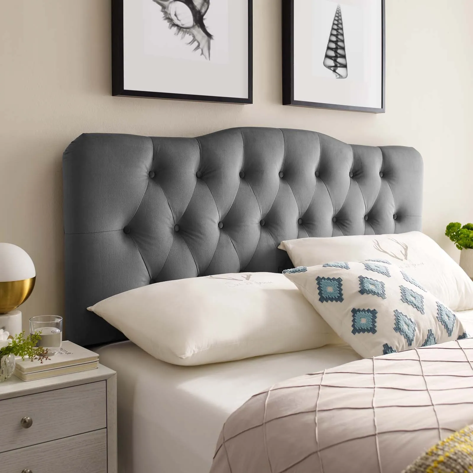 Annabel Diamond Tufted Performance Velvet Headboard by Modway