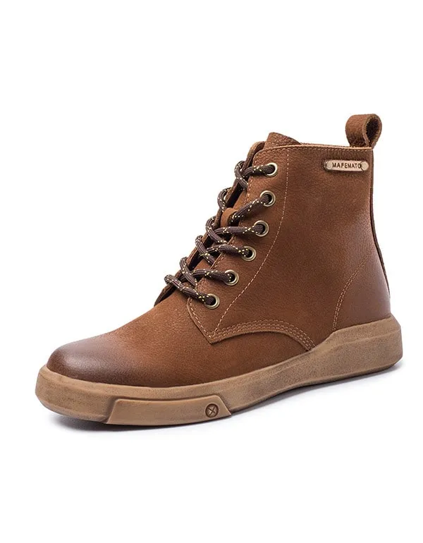 Autumn Winter British Style Lace-Up Short Boots