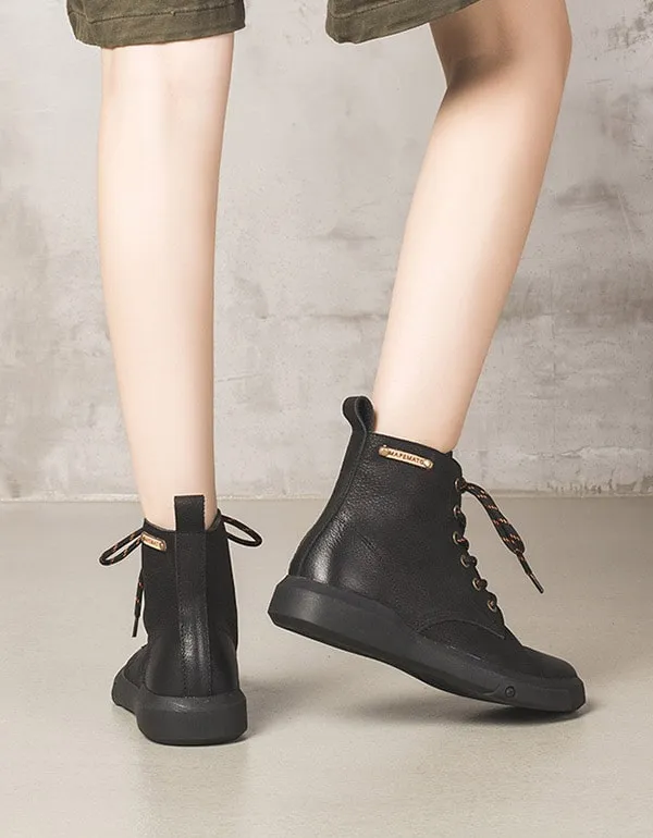 Autumn Winter British Style Lace-Up Short Boots