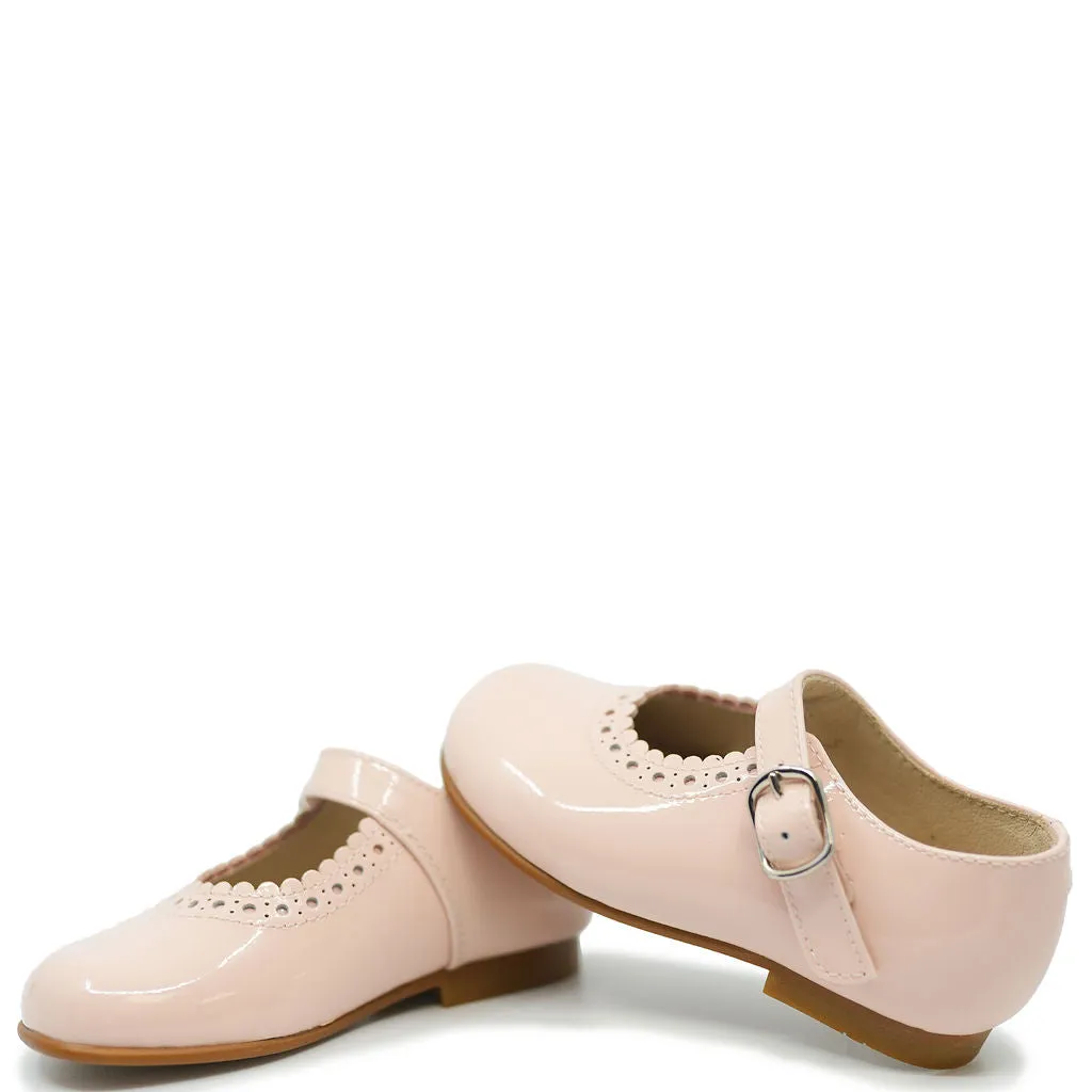 Beberlis Pink  Patent Scalloped Mary Jane