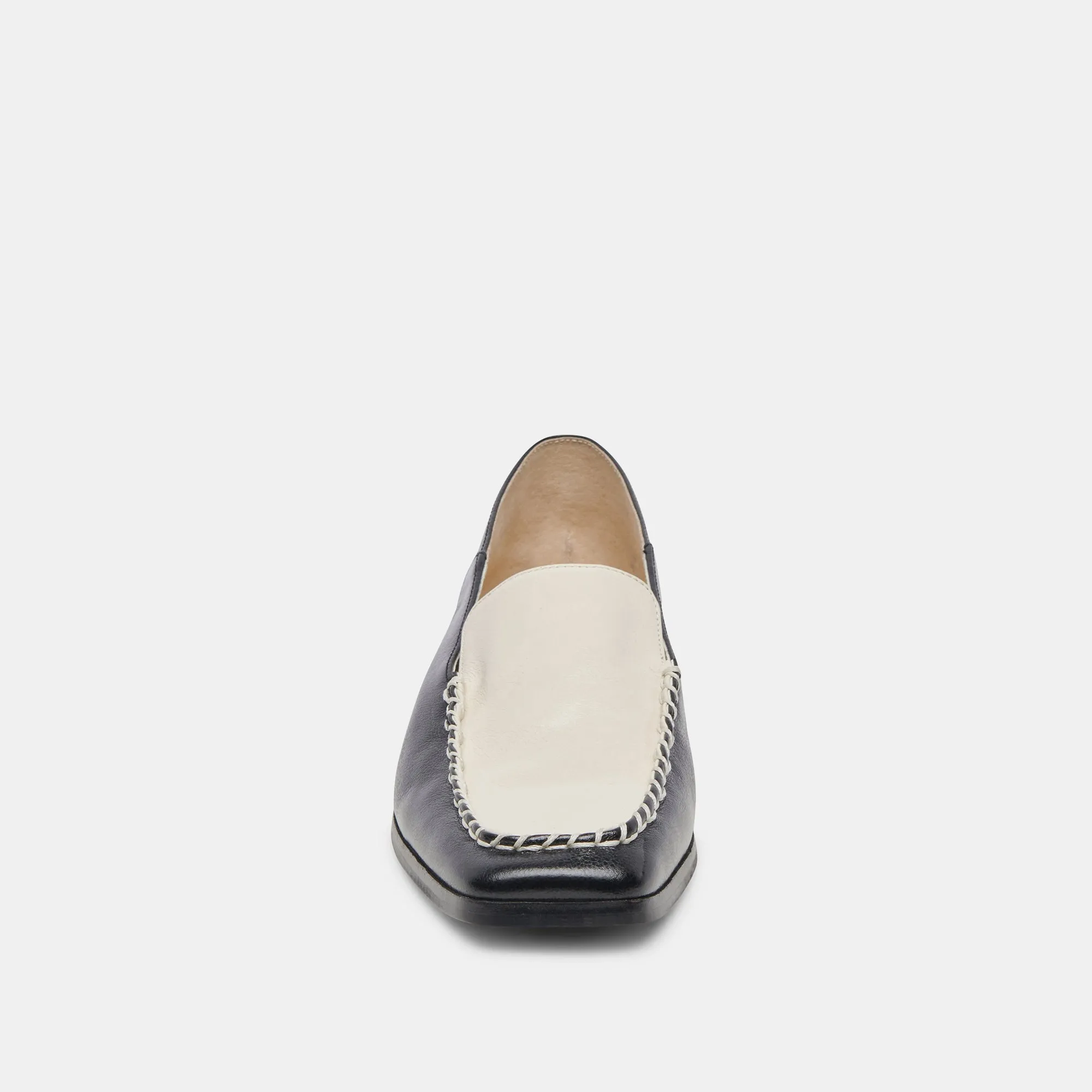 BENY FLATS WHITE BLACK CRINKLE PATENT