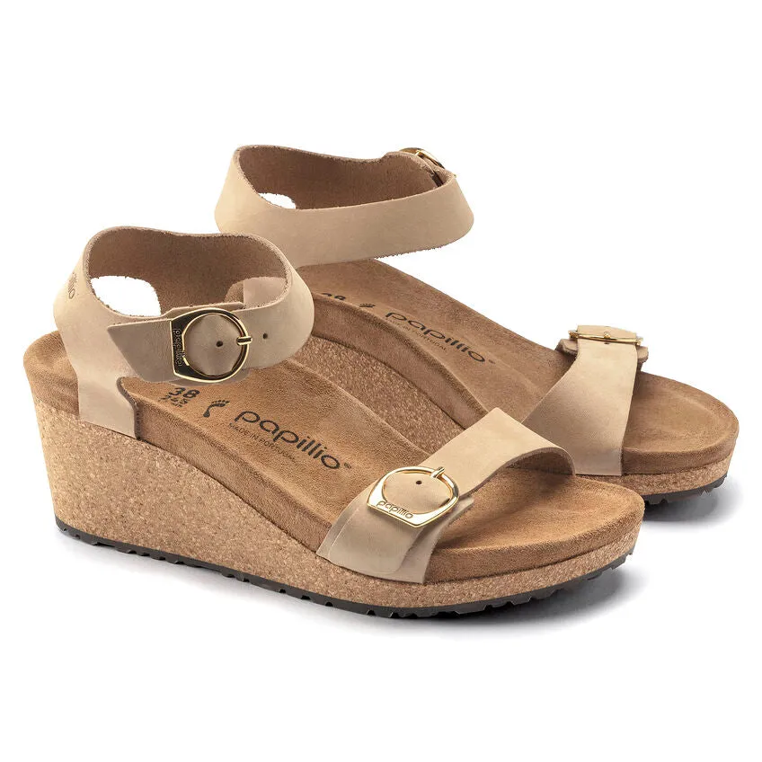 Birkenstock Papillio Soley Sandcastle Nubuck Leather Wedge Women's