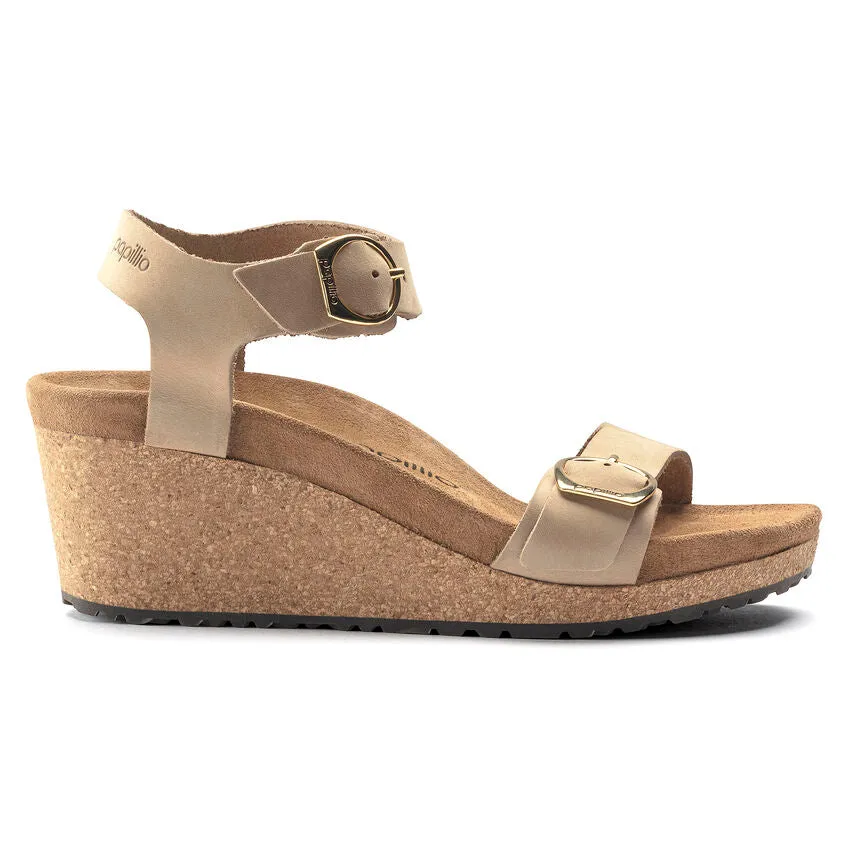 Birkenstock Papillio Soley Sandcastle Nubuck Leather Wedge Women's