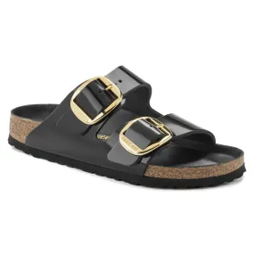 Optimized title: Natural Leather Patent Birkenstock Womens Arizona Sandals with Big Buckle