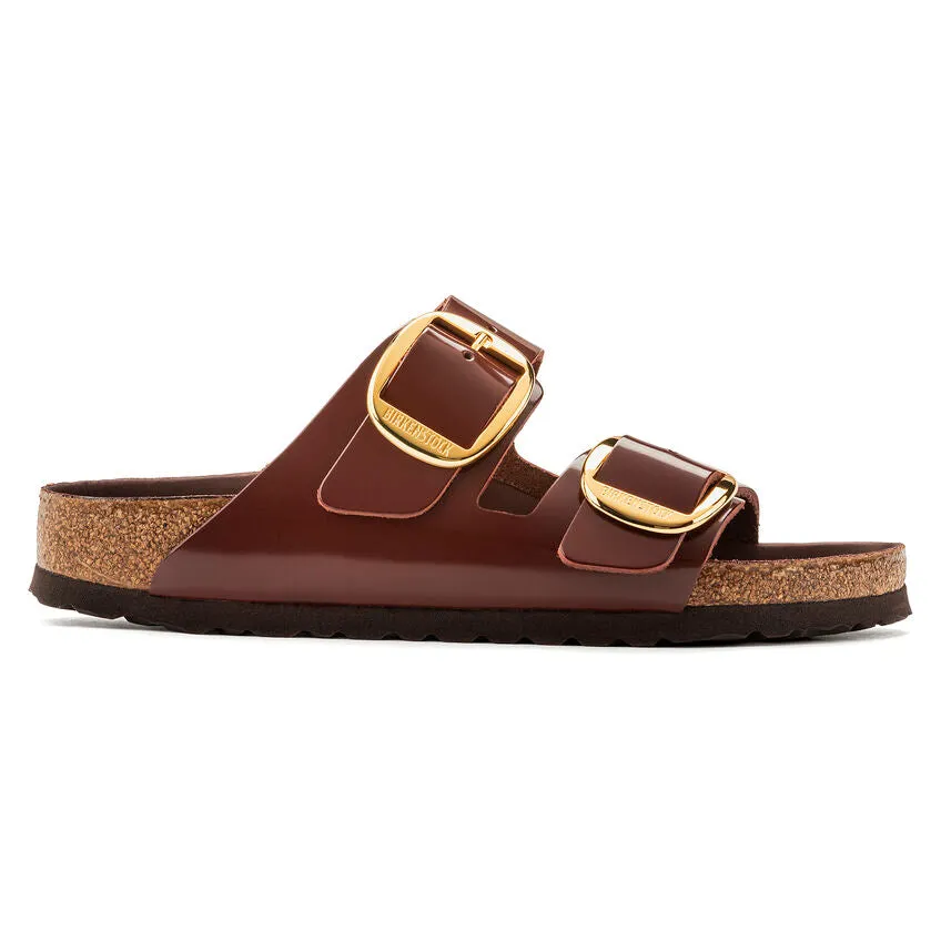 Optimized title: Natural Leather Patent Birkenstock Womens Arizona Sandals with Big Buckle