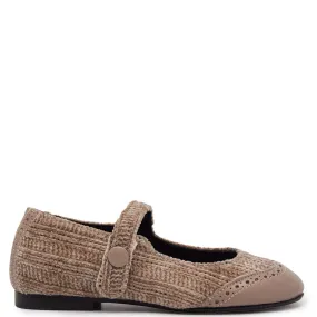 Blublonc Taupe Sweater Wingtip Mary Jane