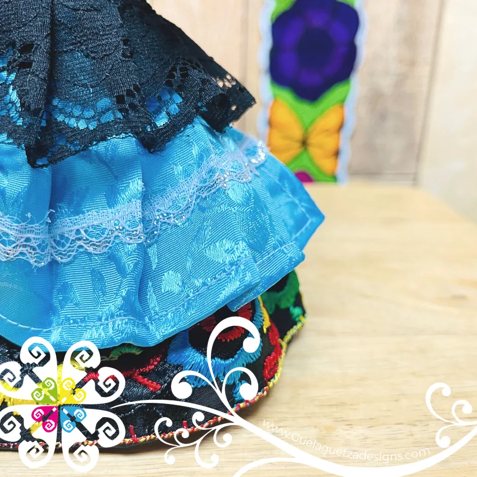 Blue Catrina Mexican Otomi Doll - Fina