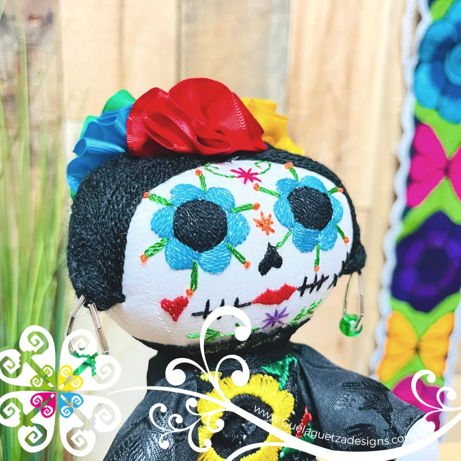 Blue Catrina Mexican Otomi Doll - Fina