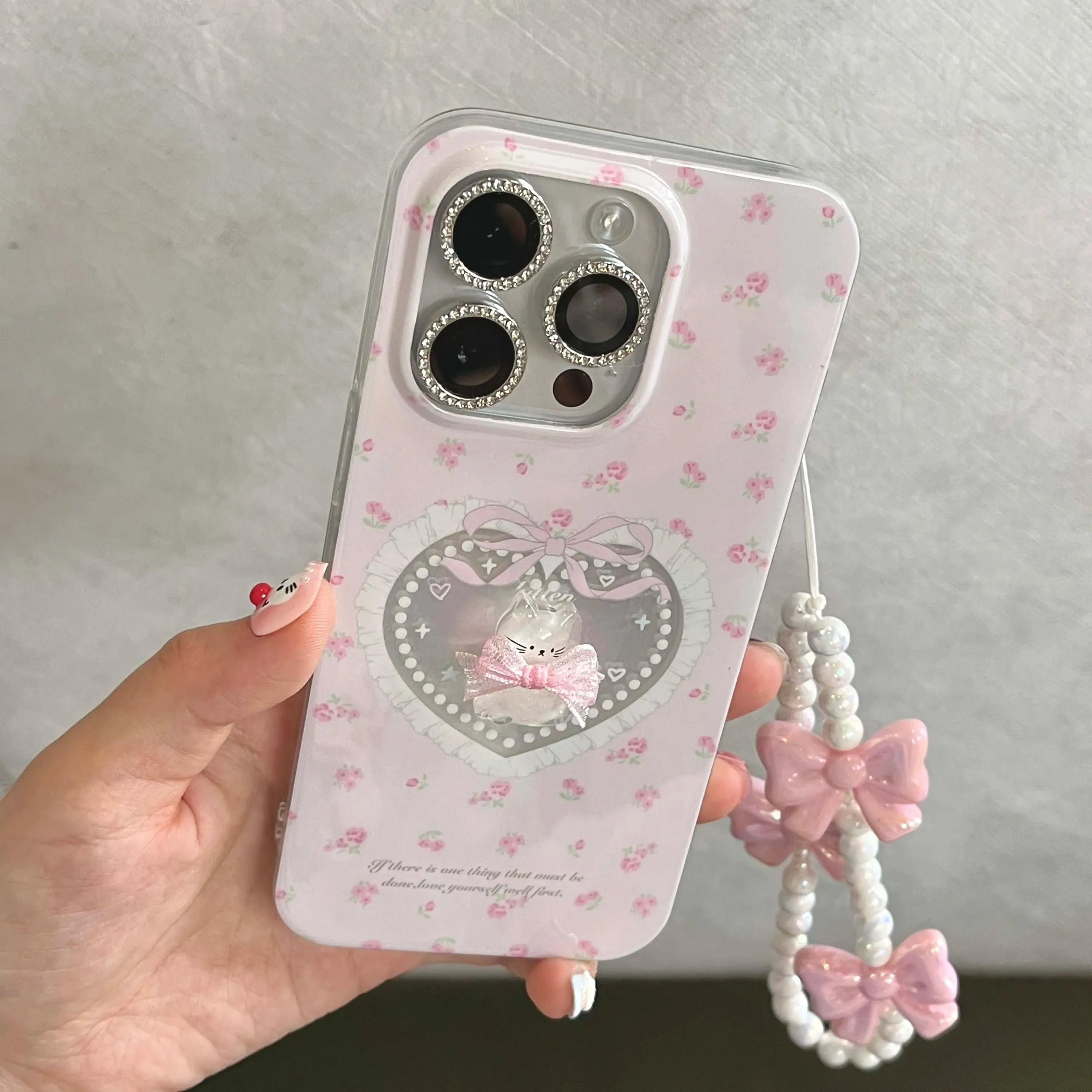 Cameo Kitty iPhone Case With Chain