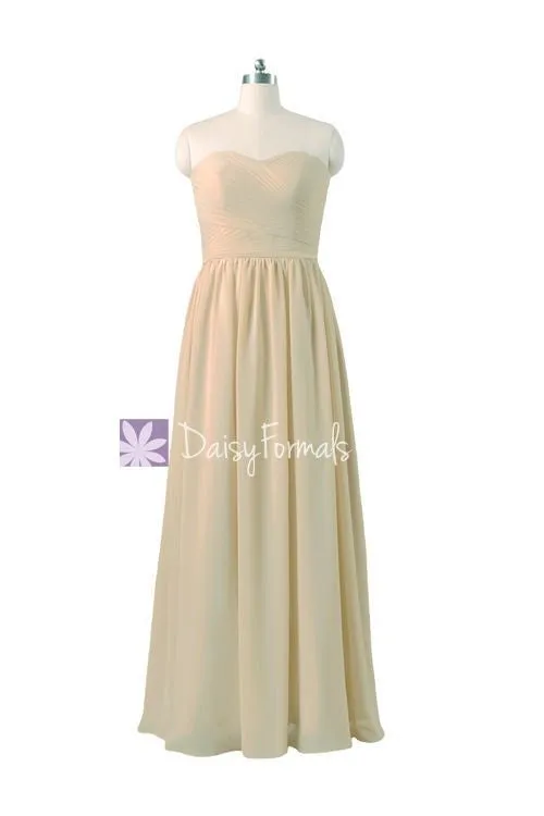 Champagne Chiffon Formal Dress Long Party Dress for Lady Wedding Party Dress (BM10824L)