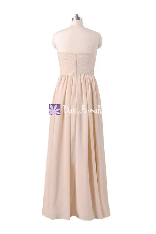 Champagne Chiffon Formal Dress Long Party Dress for Lady Wedding Party Dress (BM10824L)