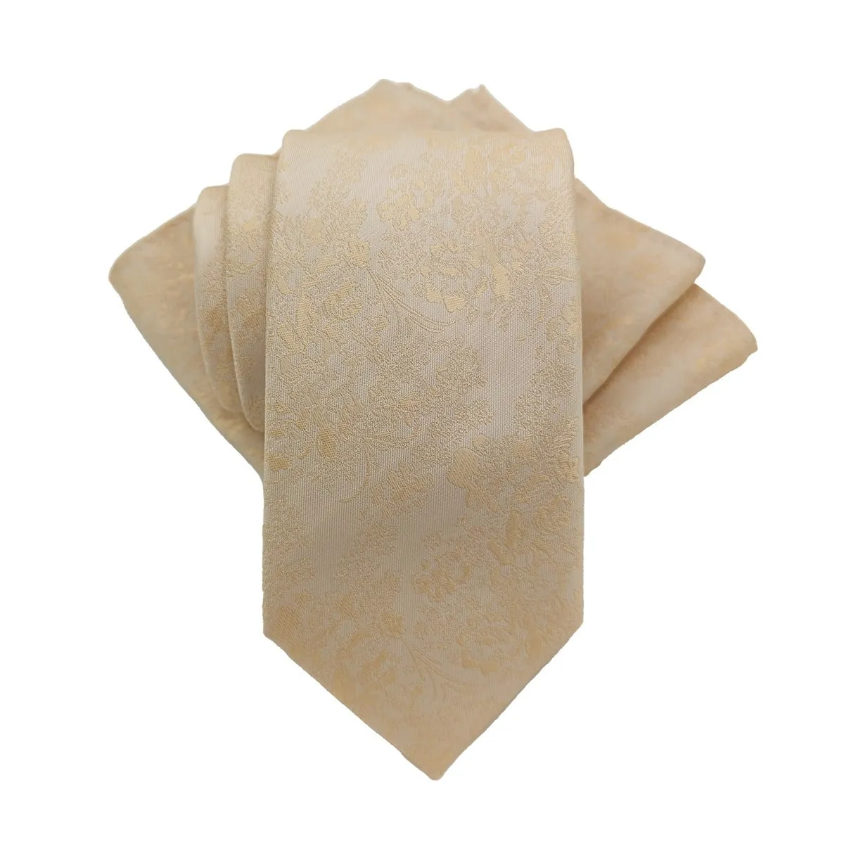 Champagne Floral Wedding Tie