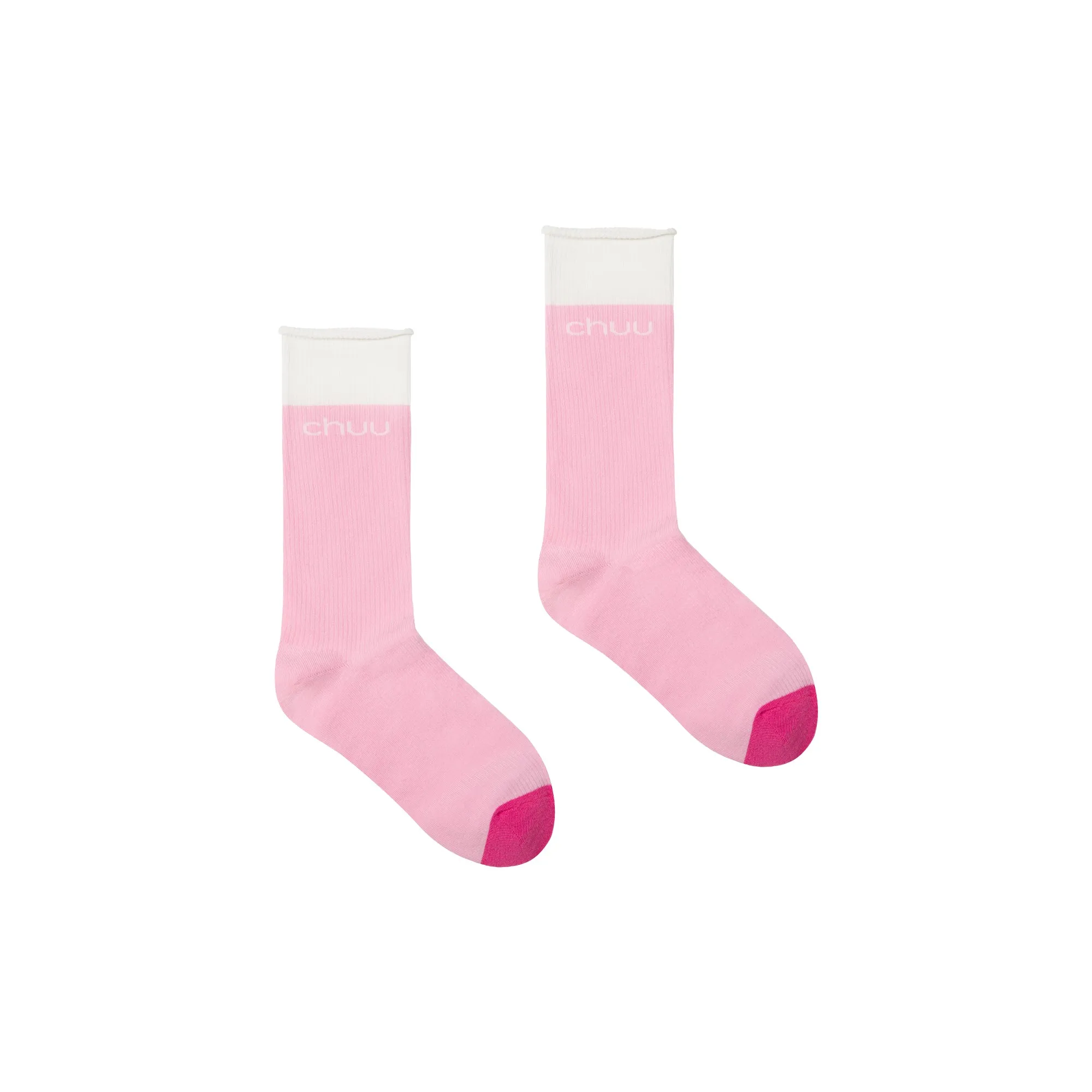 Chuu Logo Color Blocked High Socks