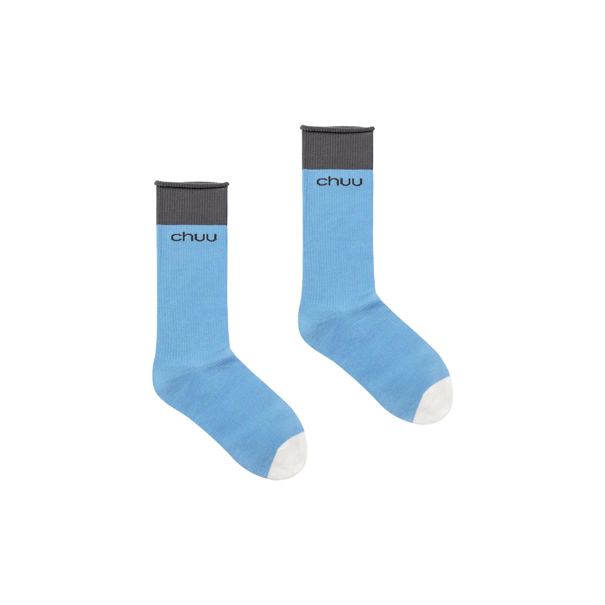 Chuu Logo Color Blocked High Socks