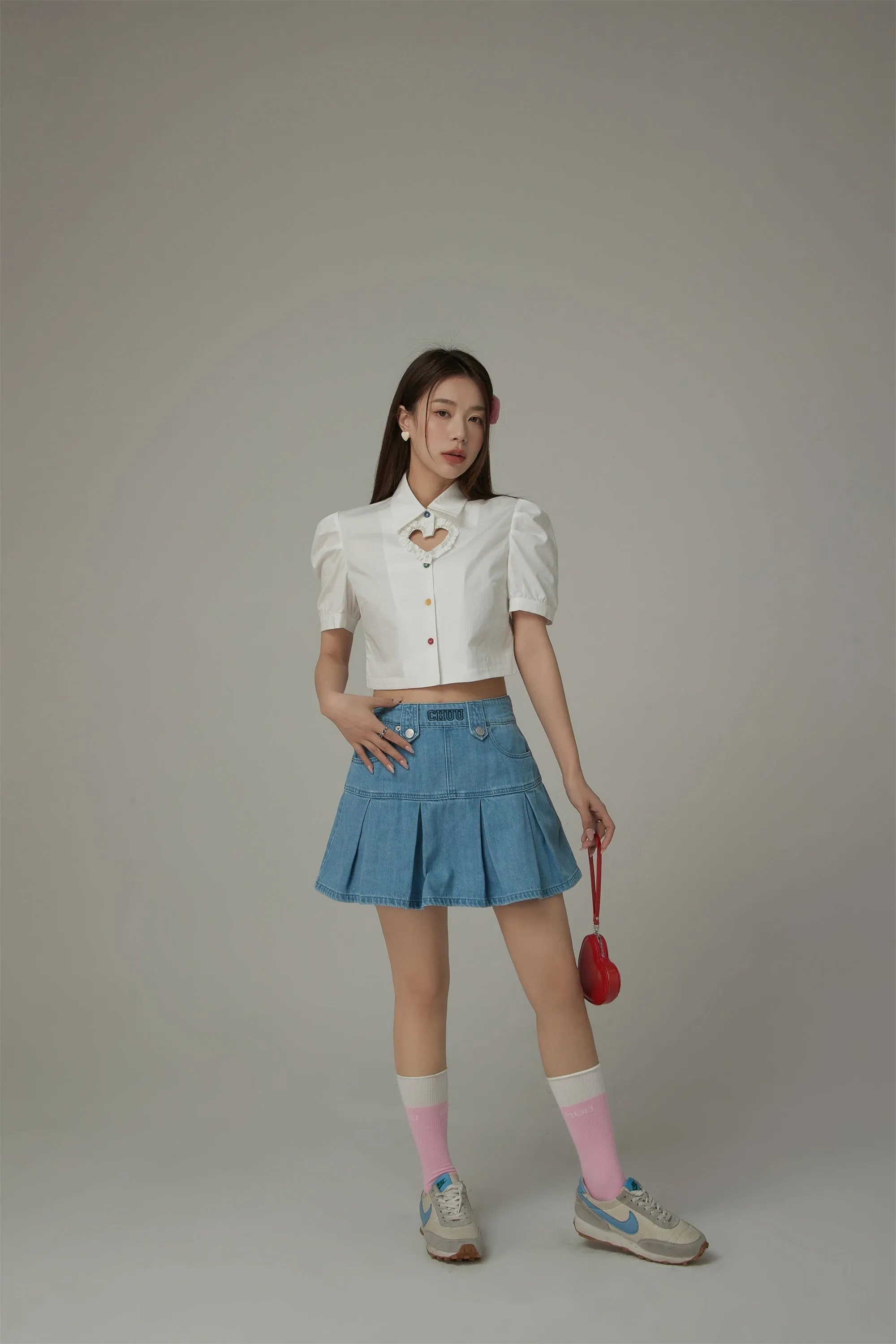 Chuu Logo Color Blocked High Socks