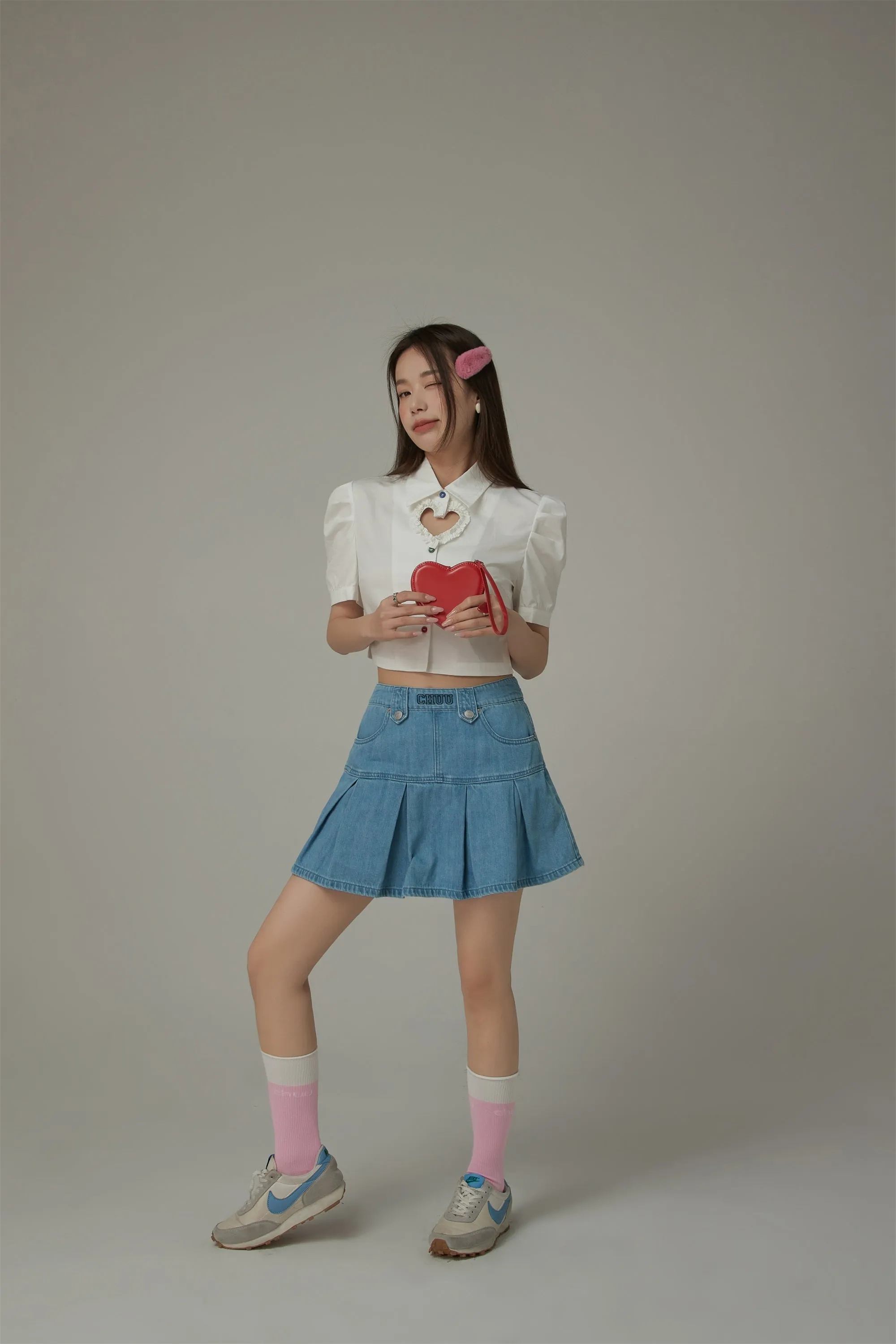 Chuu Logo Color Blocked High Socks