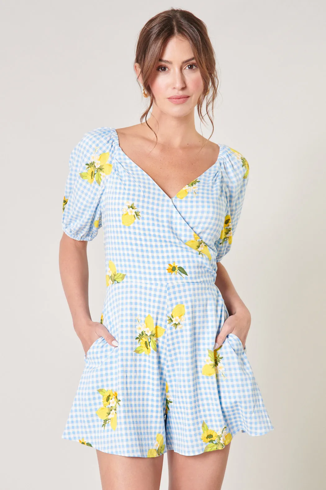 Citrus Picnic Gingham Everheart Romper