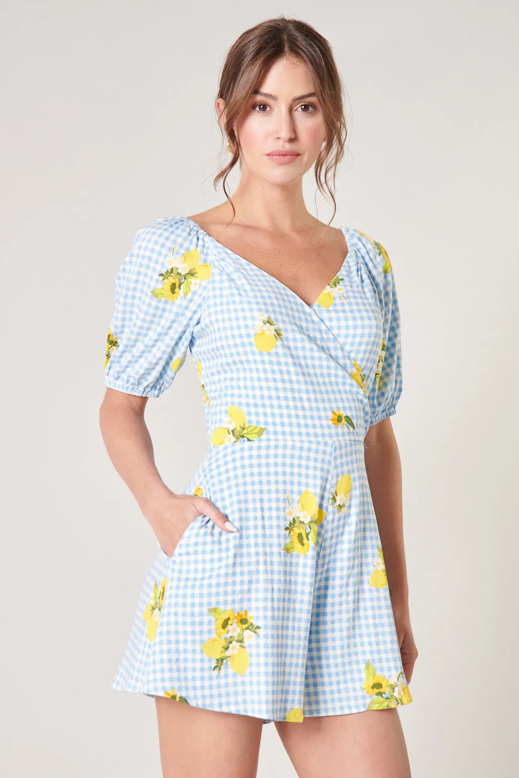 Citrus Picnic Gingham Everheart Romper