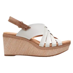 Clarks Elleri Grace White Leather Sandal (Women's)