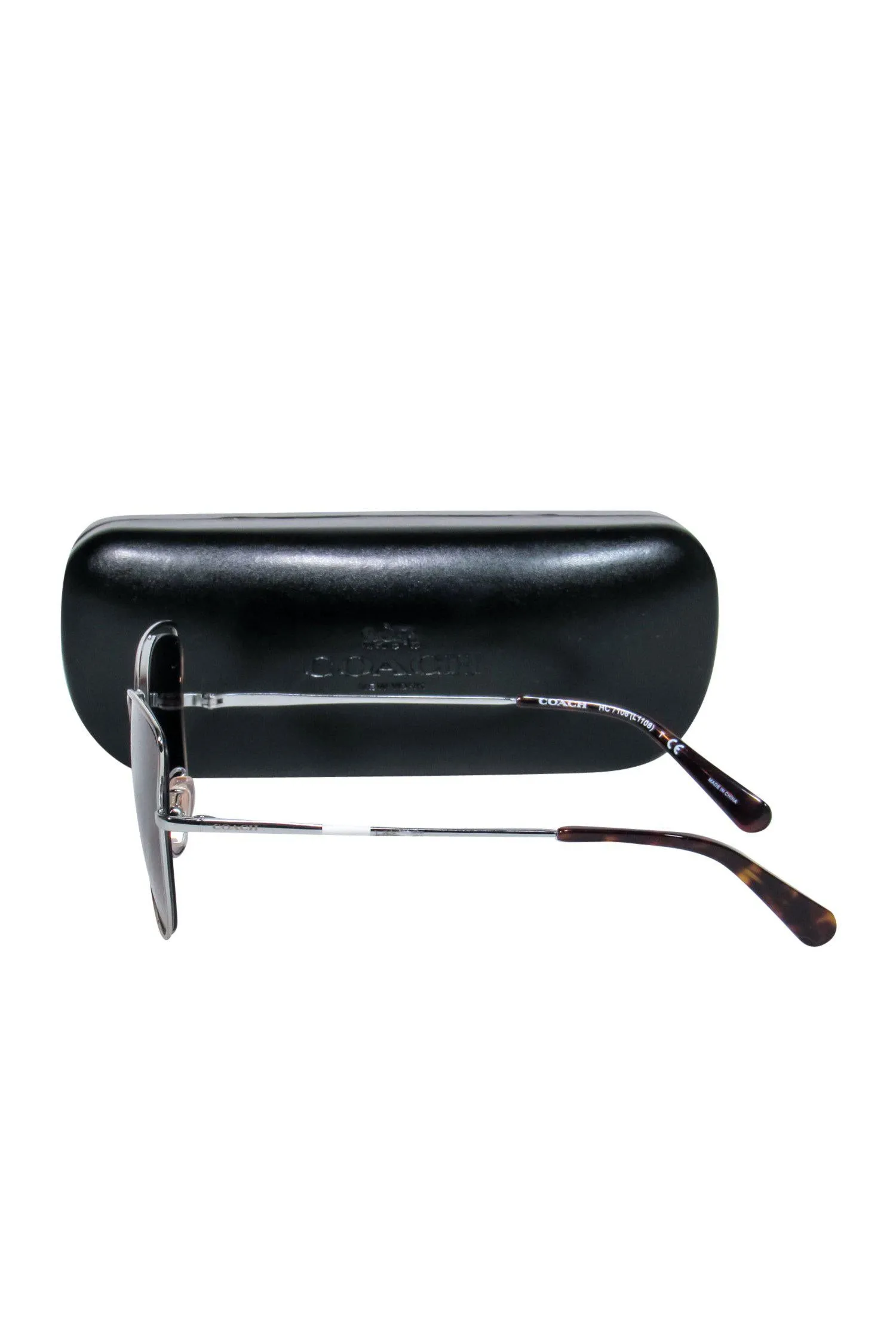 Coach - Gold & Brown Cat Eye Sunglasses w/ Cutouts