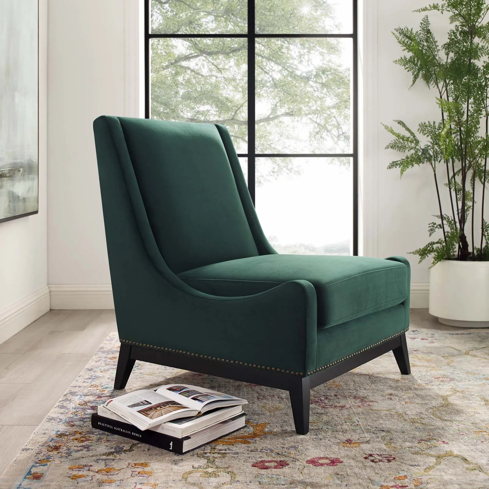 Confident Accent Upholstered Performance Velvet Lounge Chair by Modway