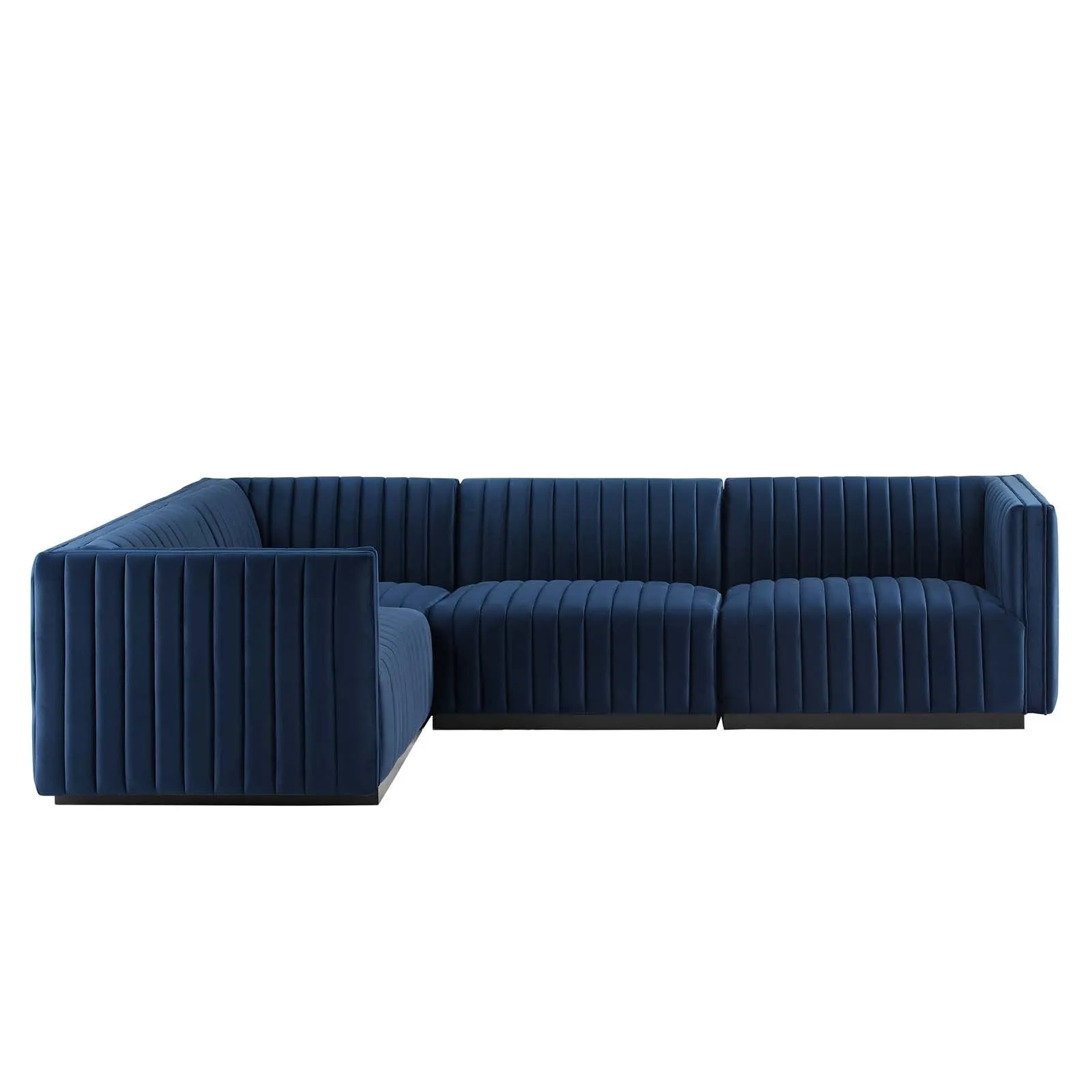 Conjure Channel Tufted Performance Velvet 4-Piece Sectional by Modway