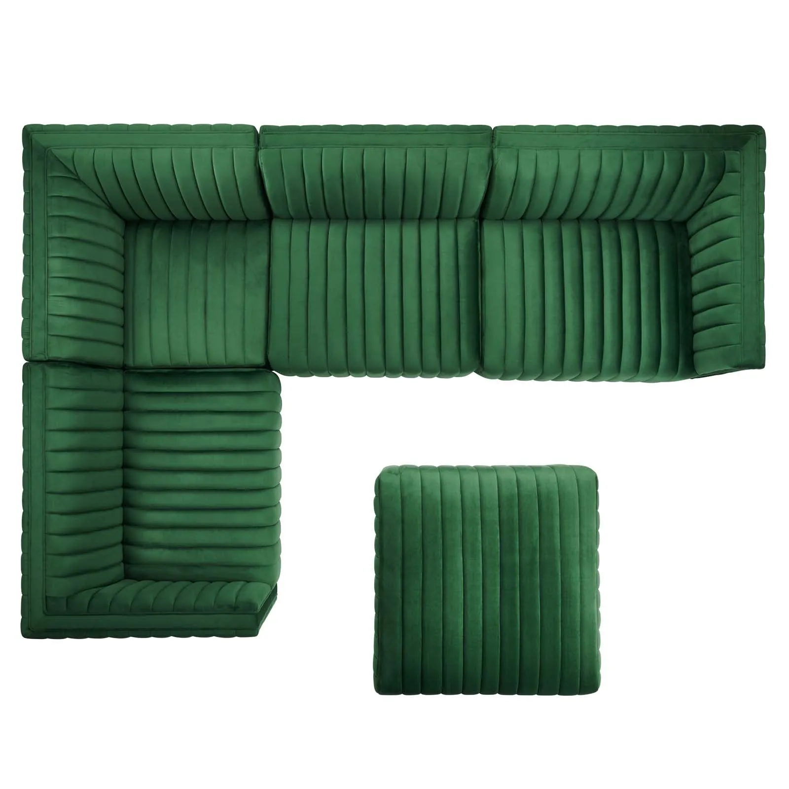 Conjure Channel Tufted Performance Velvet 5-Piece Sectional by Modway