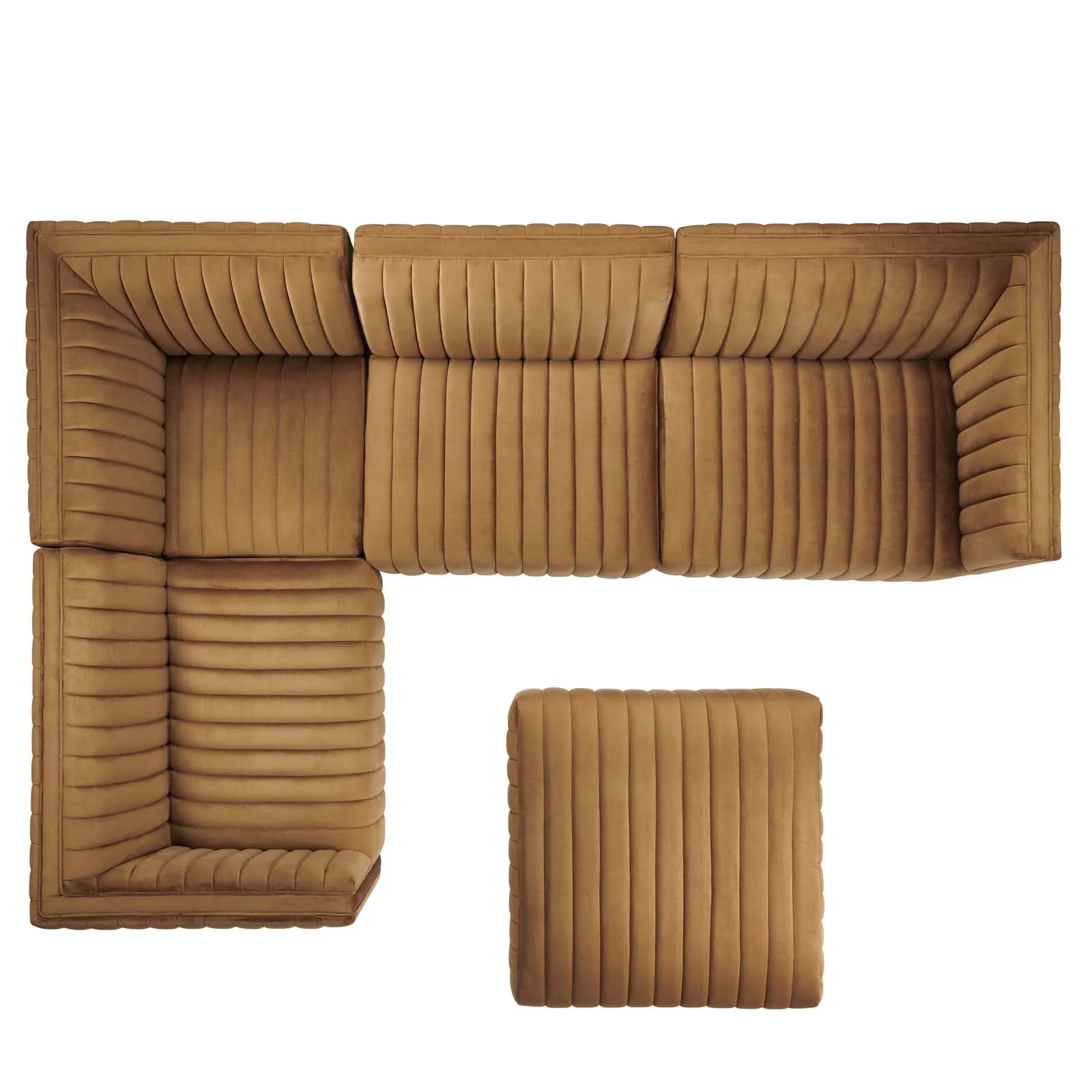 Conjure Channel Tufted Performance Velvet 5-Piece Sectional by Modway