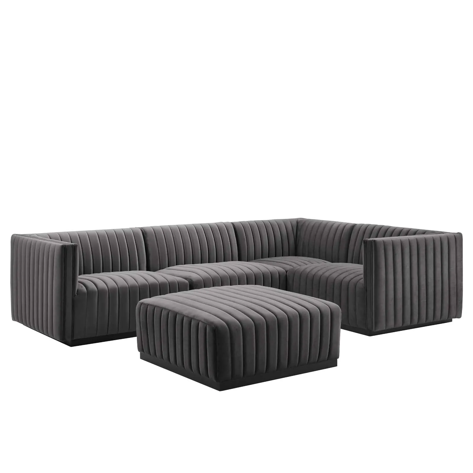 Conjure Channel Tufted Performance Velvet 5-Piece Sectional by Modway