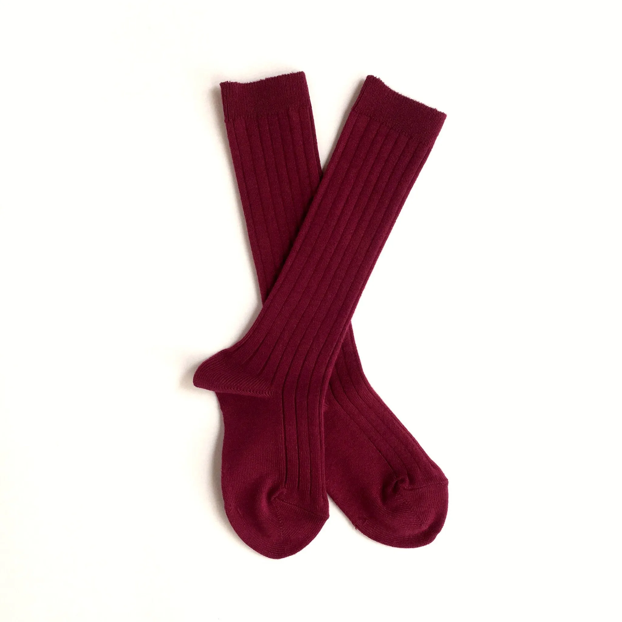 Cranberry Ribbed Socks