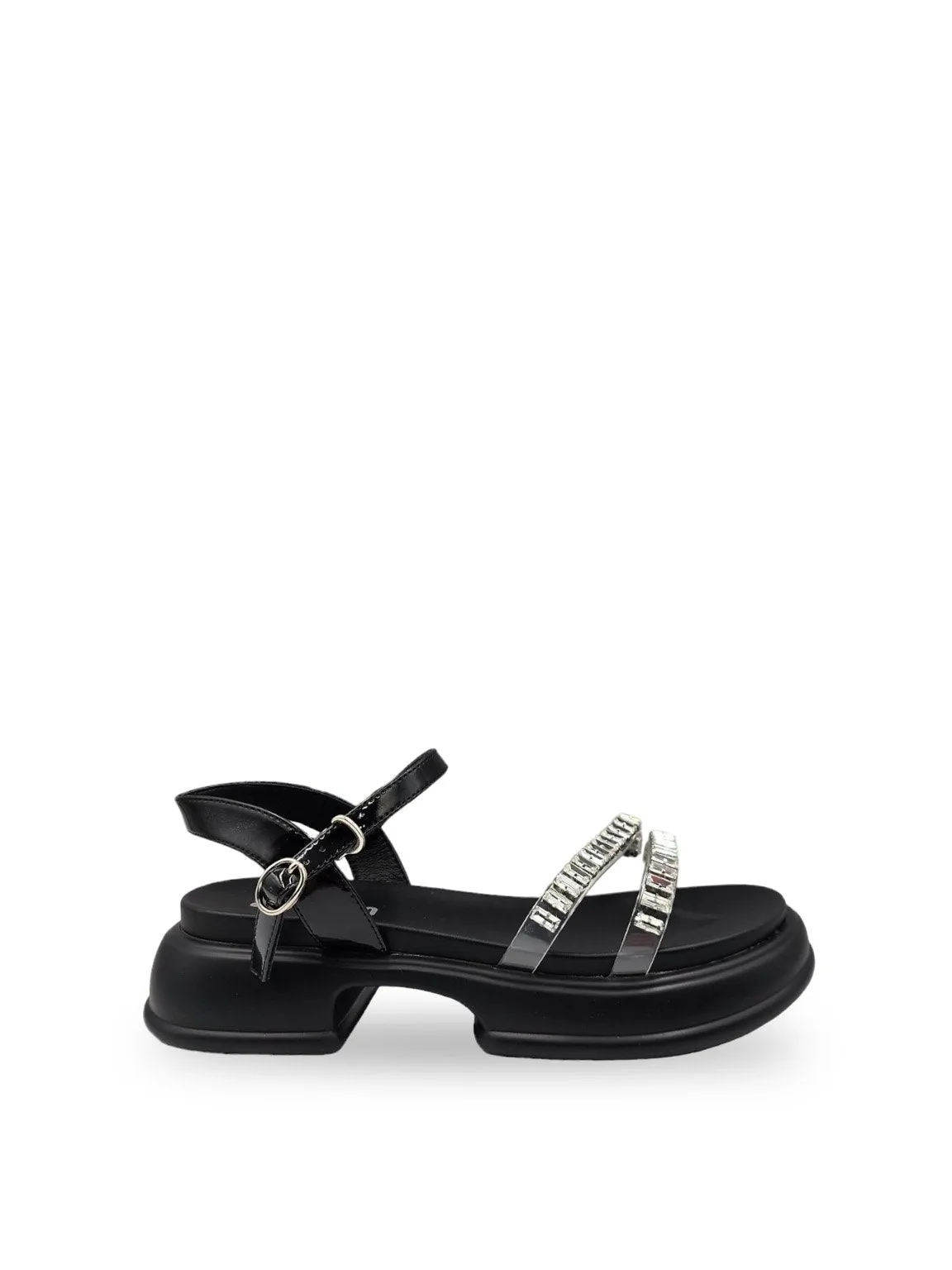 Crystal Strapy Easi Flat Sandals