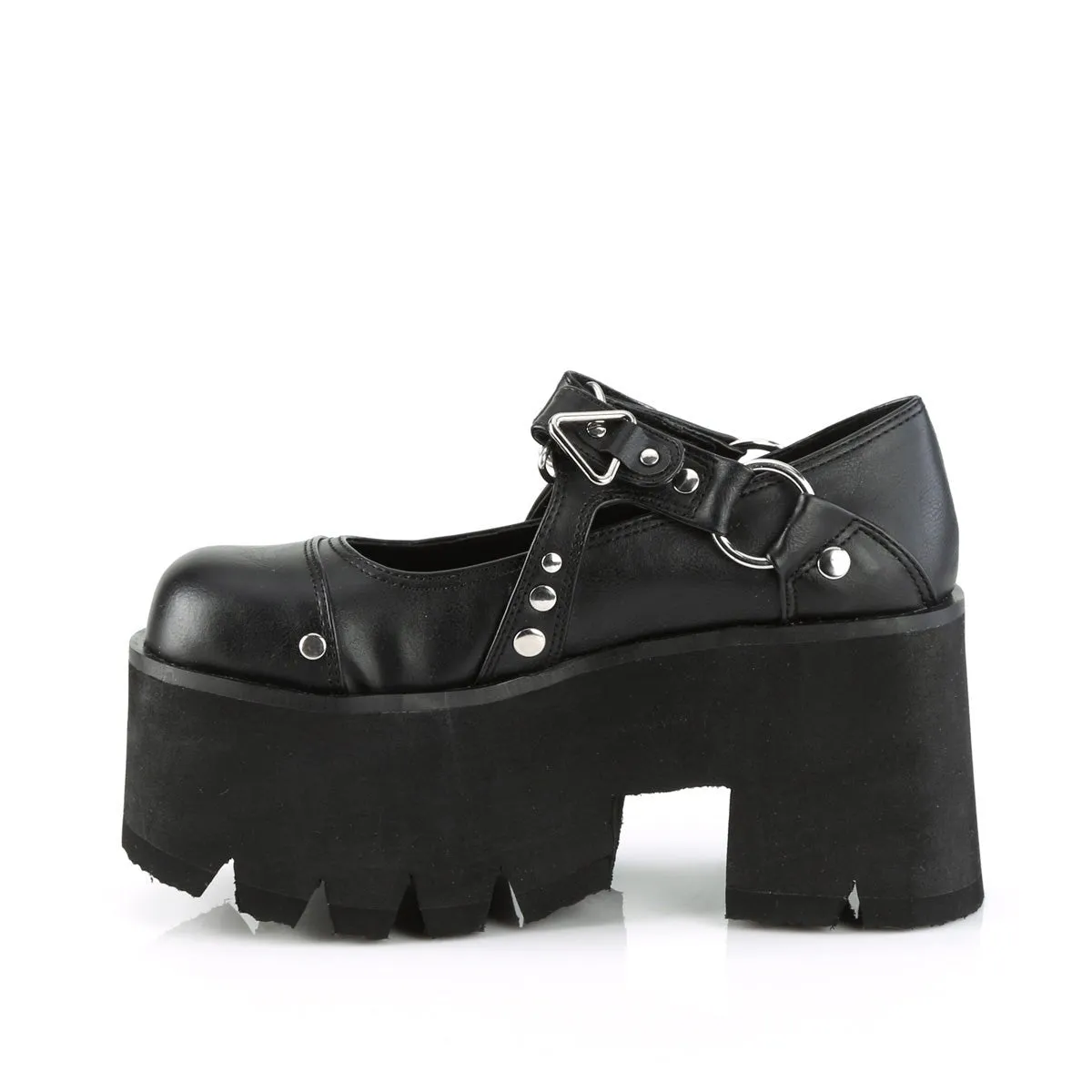 Demonia ASHES-33 | Black Vegan Leather Mary Janes