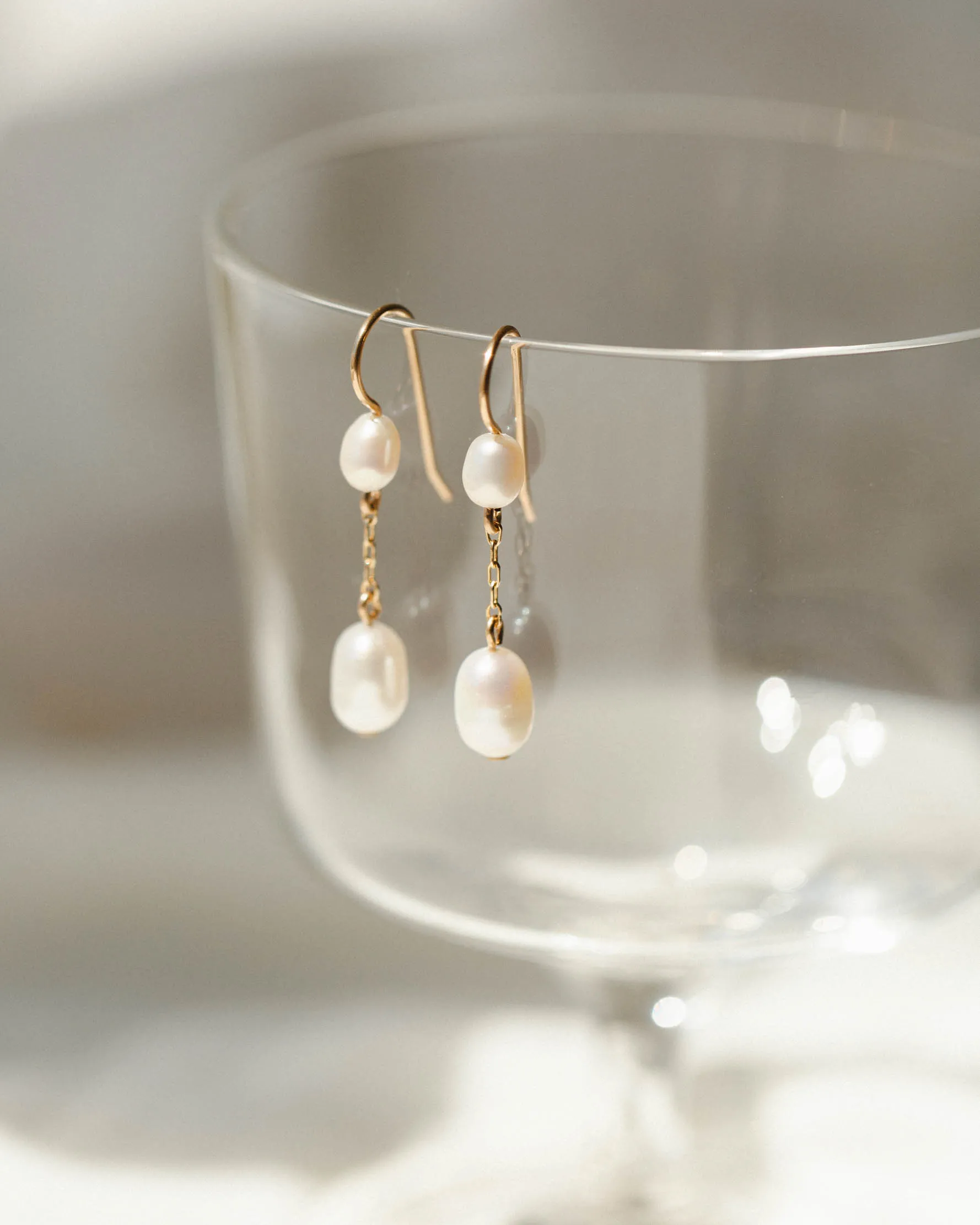 Deux Pearl Drop Earrings